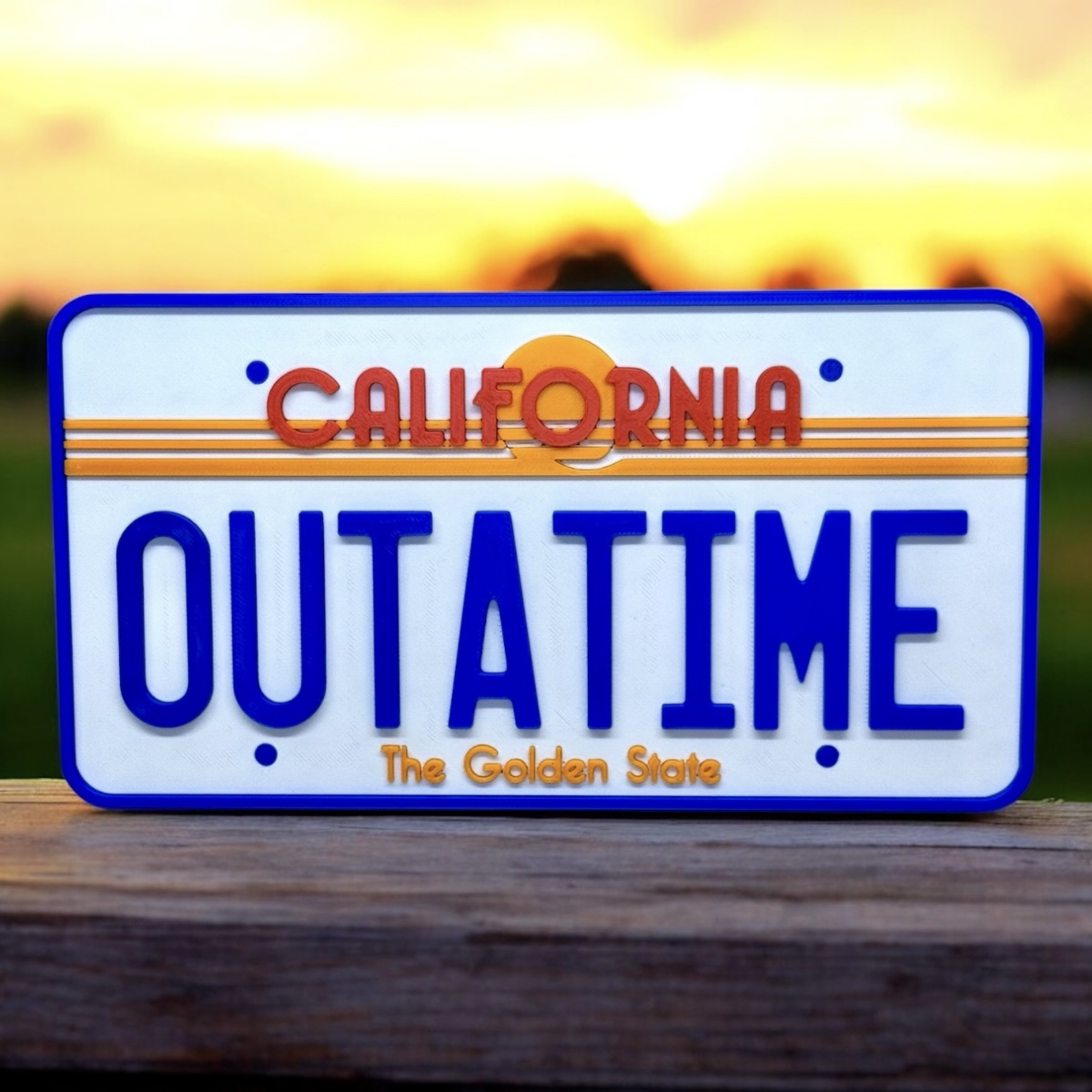 Matrícula 3D OUTATIME (Regreso al Futuro)