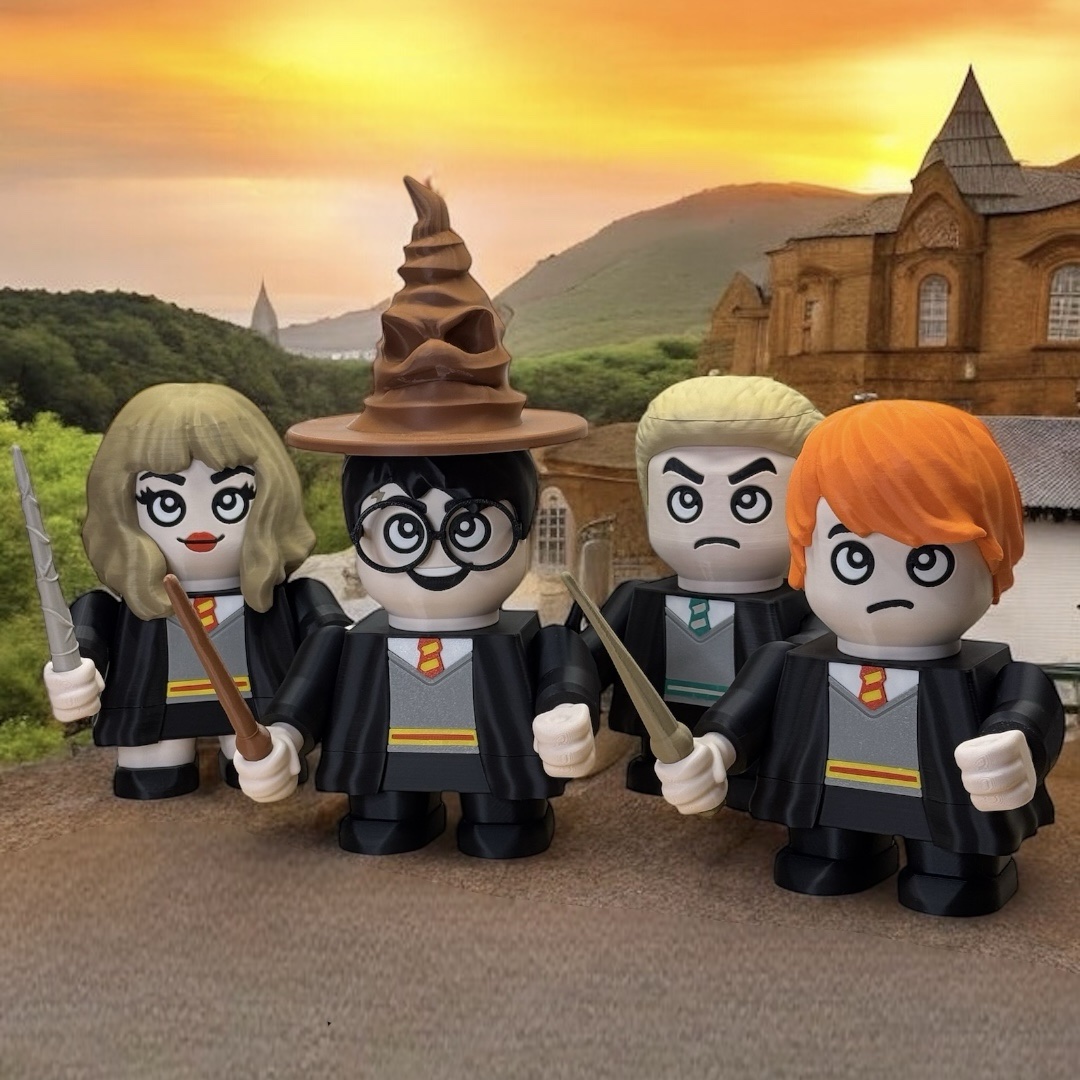 Pack Magos de Hogwarts: Harry, Hermione, Ron y Draco - Kit para Montar