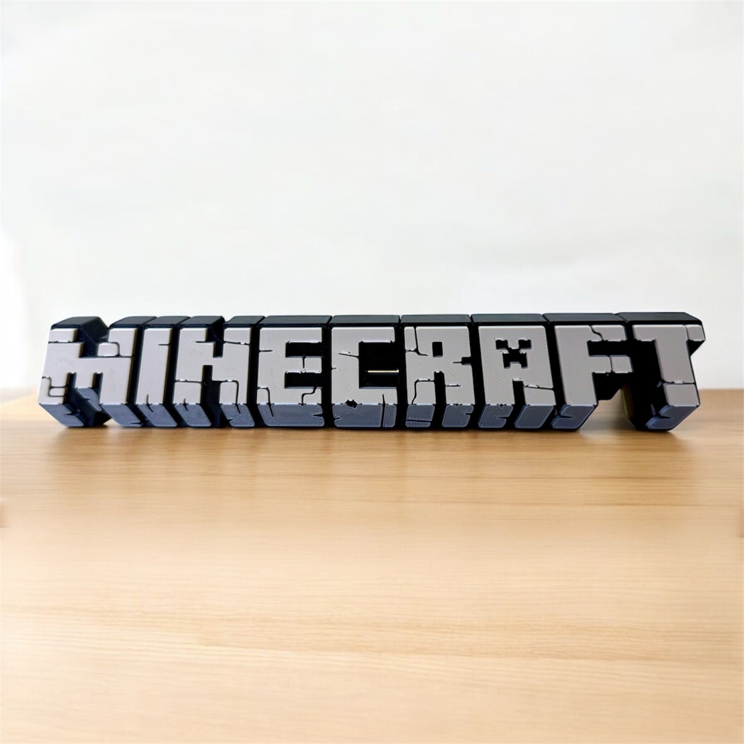 Logo 3D Minecraft 3D - Negro / Gris / Gris Oscuro